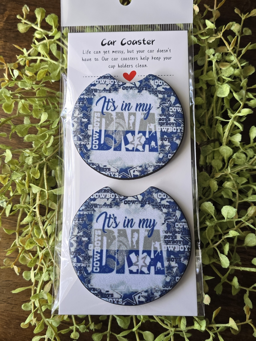 Blue 'It's in My DNA' Car Coaster Set - Pack of 2
